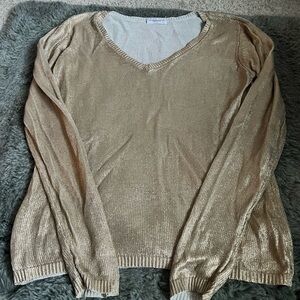 Majestic Filatures Deluxe Tricot 100% Silk Sweater Gold Size 2/Small